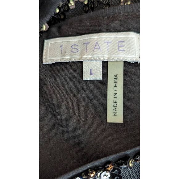 1. State Women Black Sequin Embellished Pencil Cut Mini Skirt Size Large - Picture 8 of 9